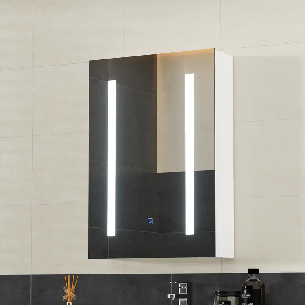 Bathroom Mirror Cabinet LED 500x720mm Medicine Wall Storage
