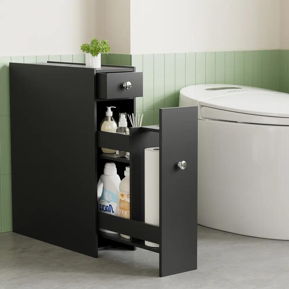 Artiss Bathroom Storage Cabinet Toilet Slim Tissue Box Caddy Holder Side Wooden