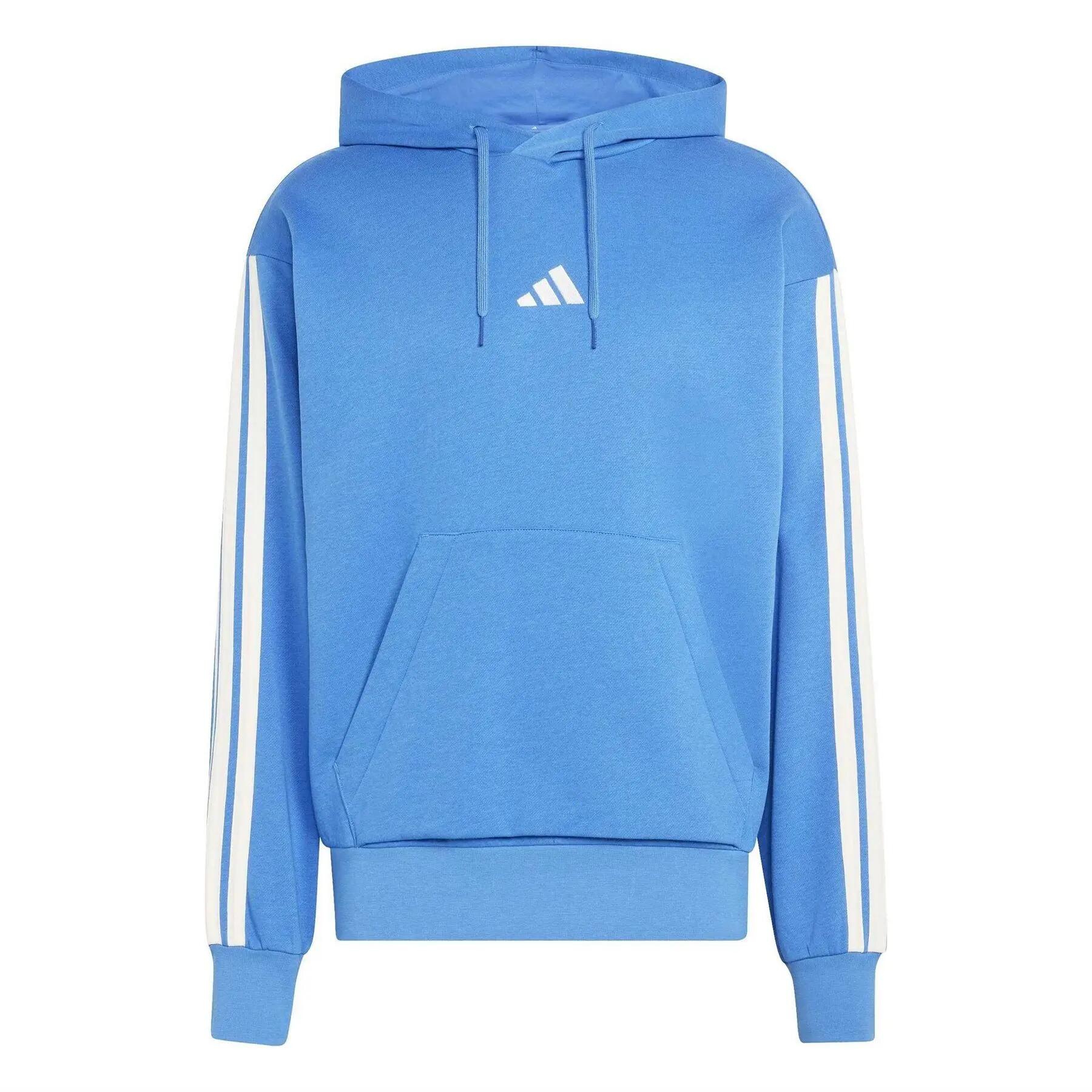 Adidas Mens 3 Stripes Fleece Hoodie