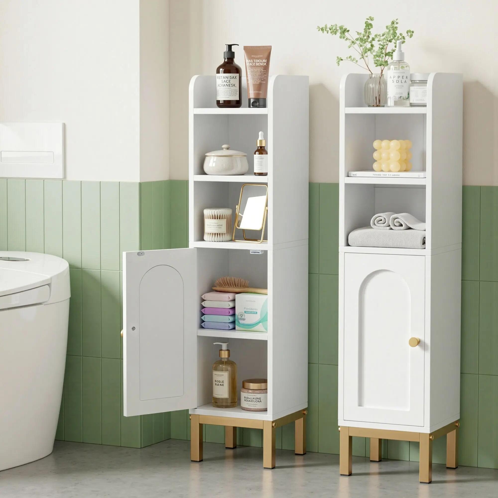 Artiss 2X Bathroom Storage Cabinet Floor Organizer Toilet Corner Adjustable Shel