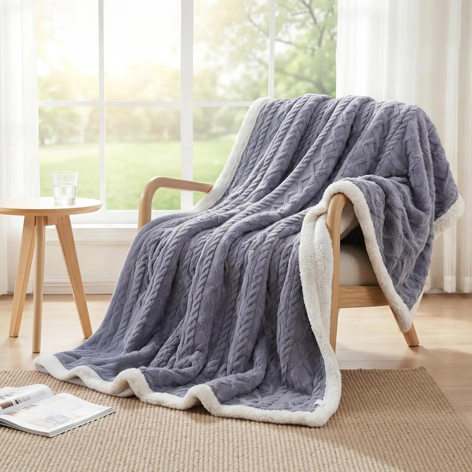 Giselle 203x230cm Throw Blanket Double-Sided Fleece Lightweight For Sofa Couch B