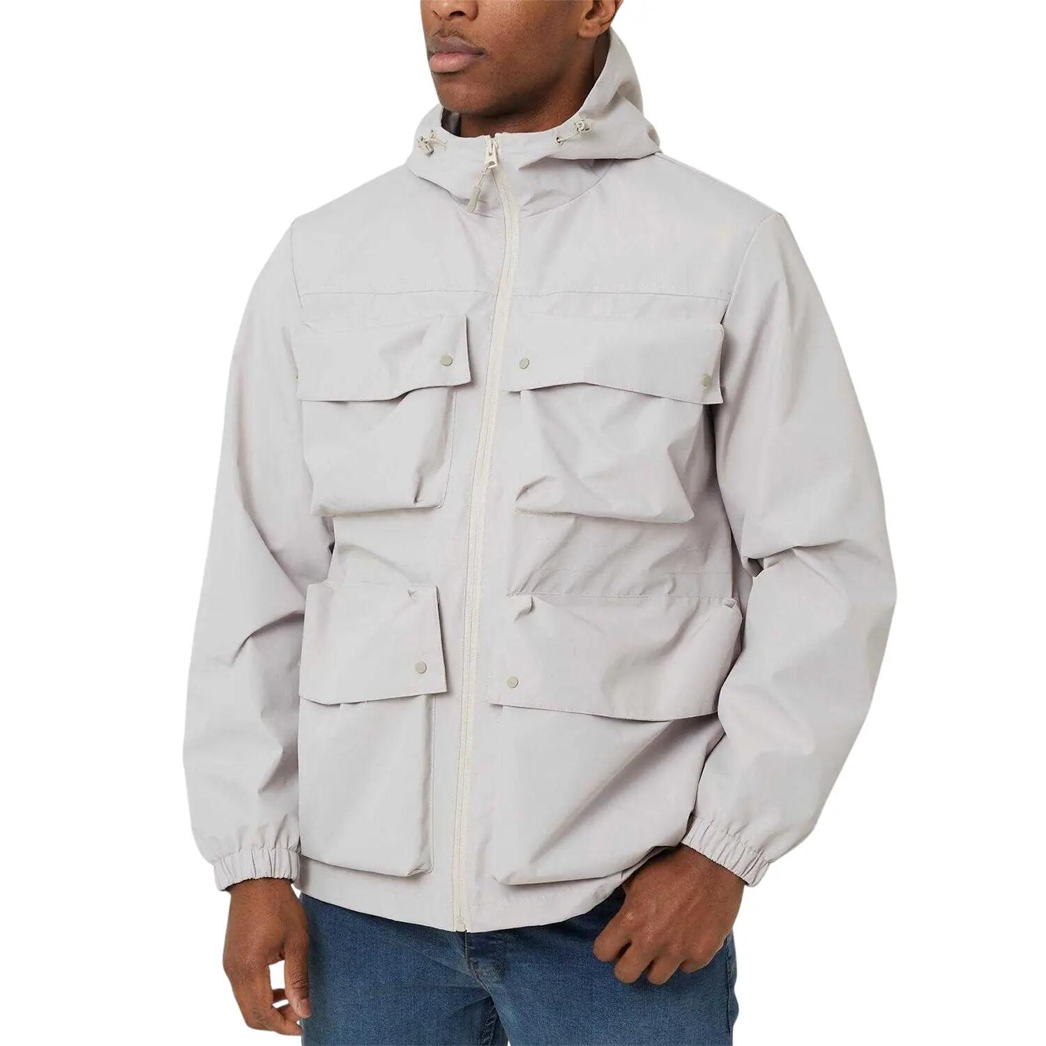 Brave Soul Mens Multi Pocket Hooded Jacket