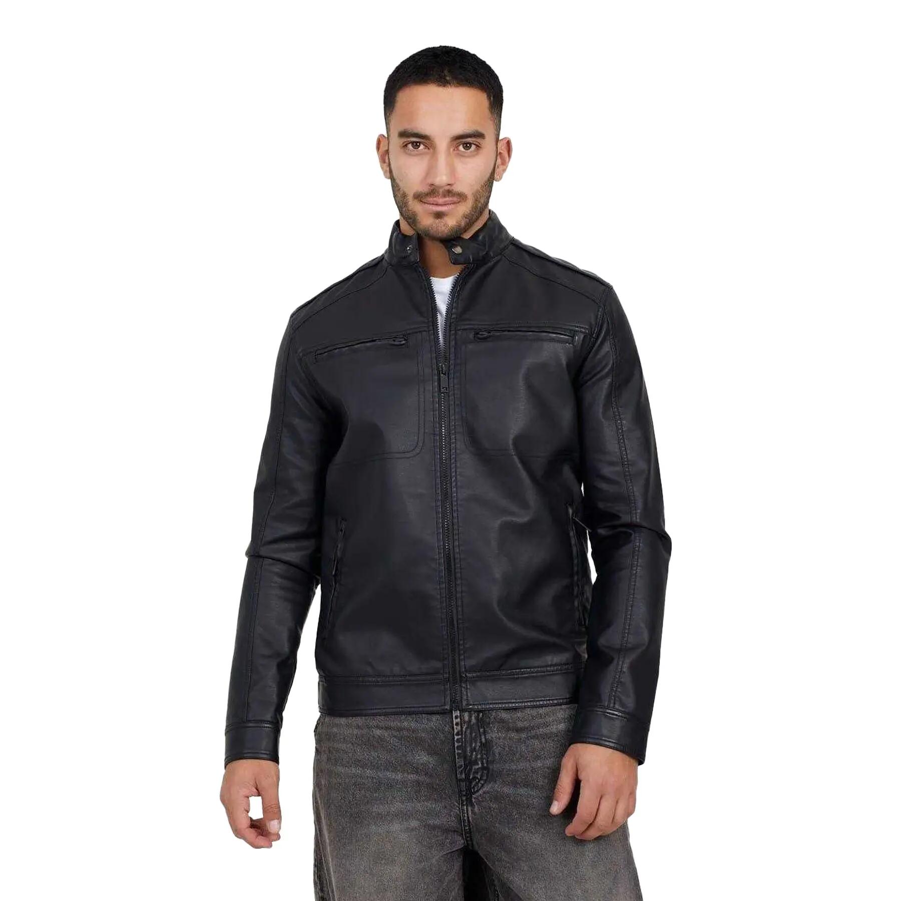 Brave Soul Mens Faux Leather Jacket
