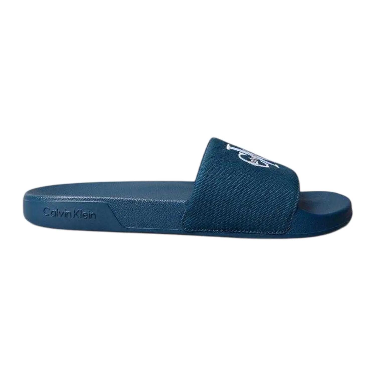 Calvin Klein Mens Logo Slip-on Flat Sliders