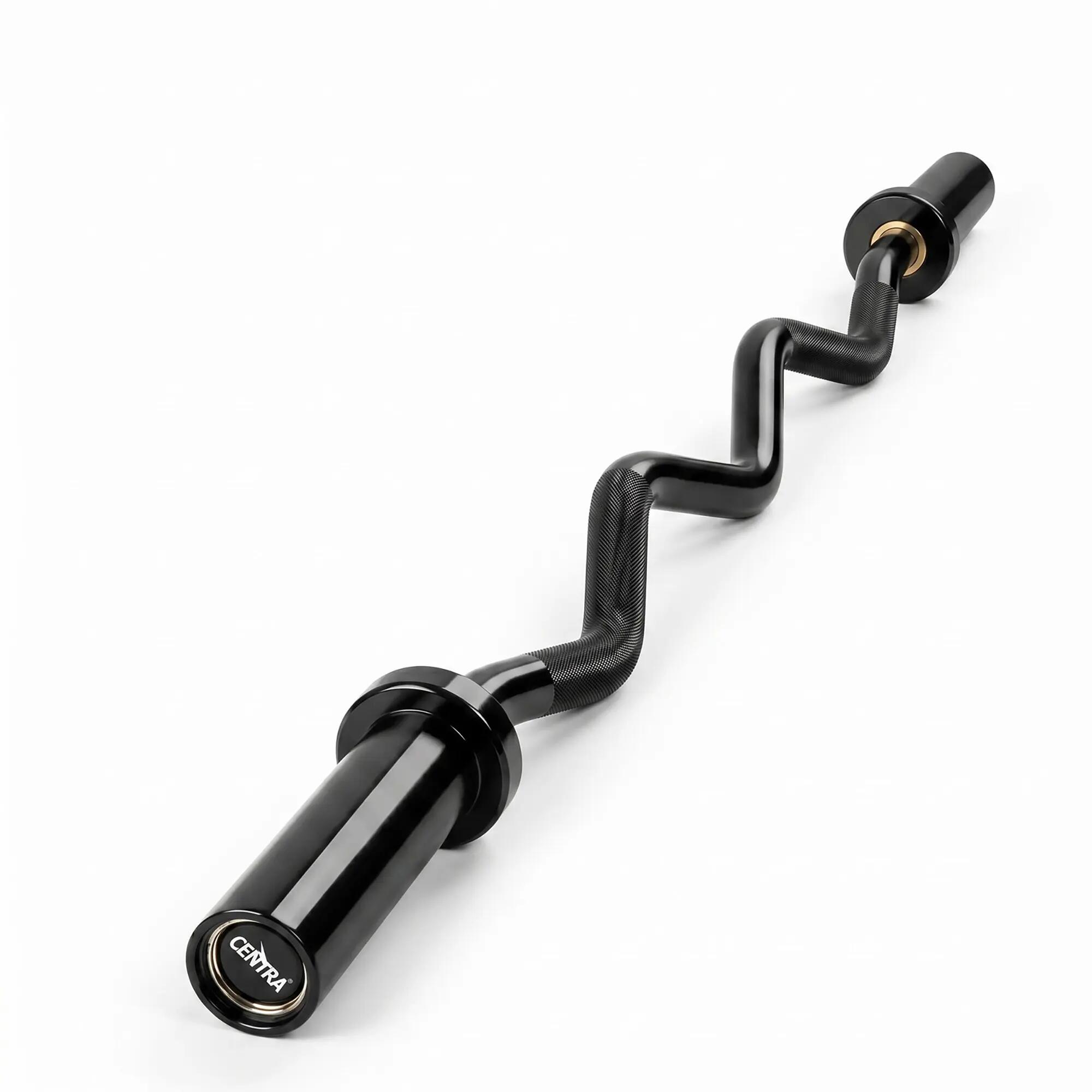 Centra Olympic Barbell Ez Curl Bar W Bar 810lbs Alloy Steel Black