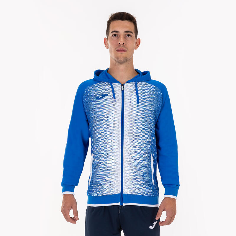 Veste à capuche Homme Joma Supernova bleu roi blanc