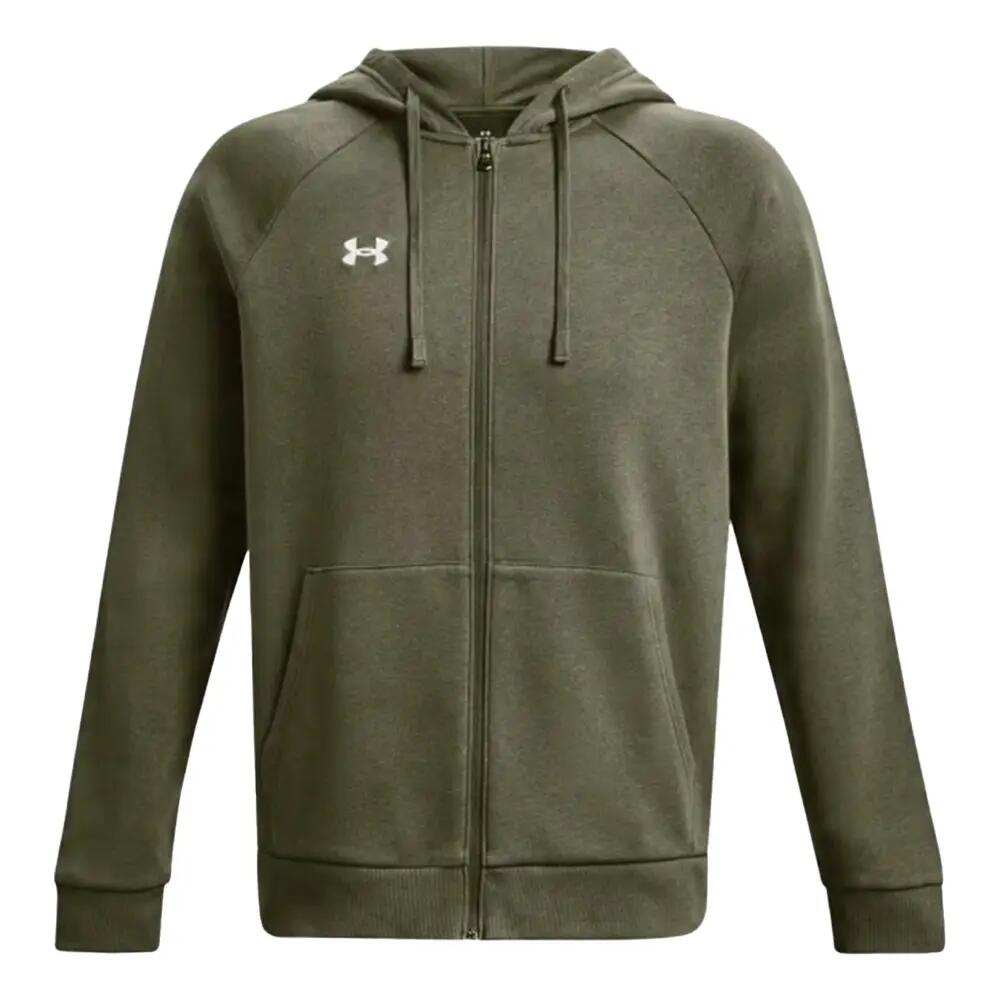Felpa Con Cappuccio E Zip Intera Uomo Under Armour Sportstyle Rival Verde 2/7