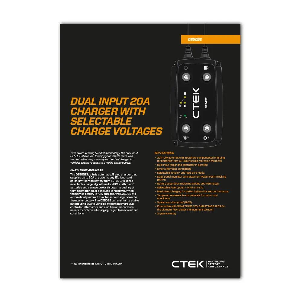 CTEK D250SE 20 Amp Charging System 2 Year Warranty 3/3