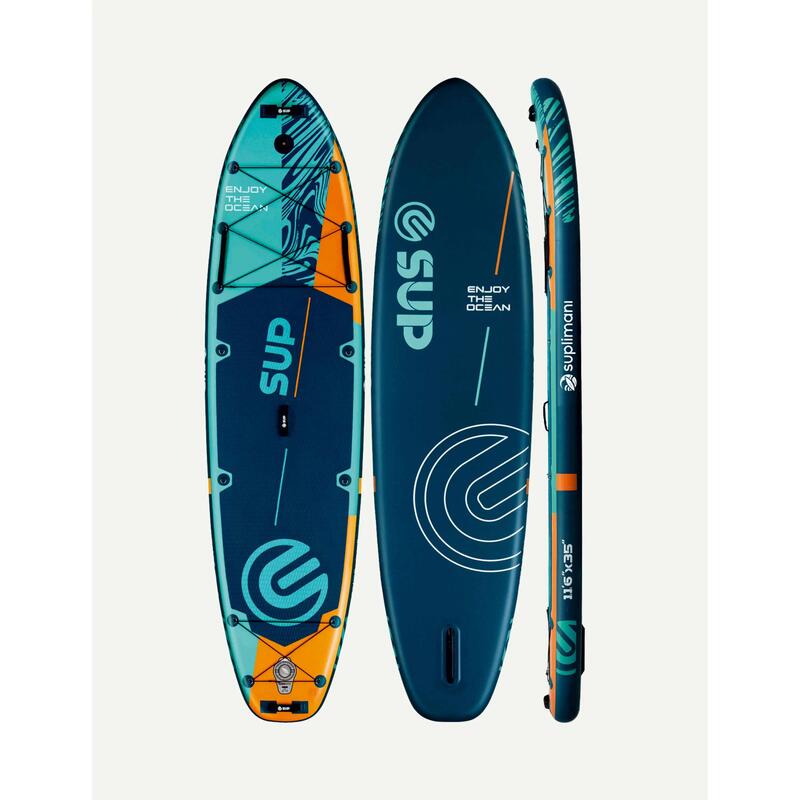 Supboard Paddle Board Şişme Sörf Tahtası Tam Set Sup Board Aruba Blue 350x89x15