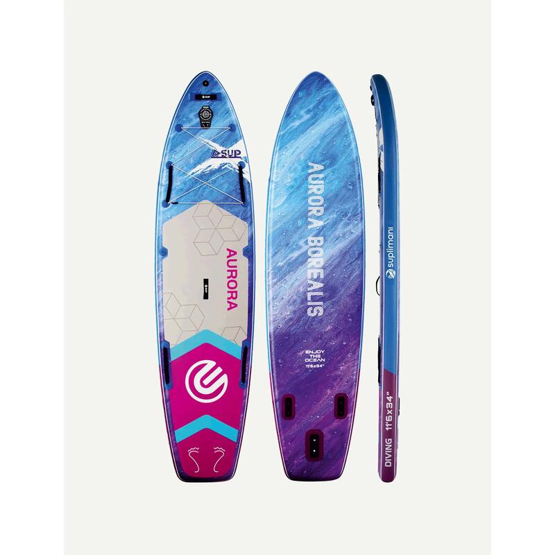 Supboard Paddle Board Şişme Sörf Tahtası Tam Set Sup Board Aurora Blue 350x86x15