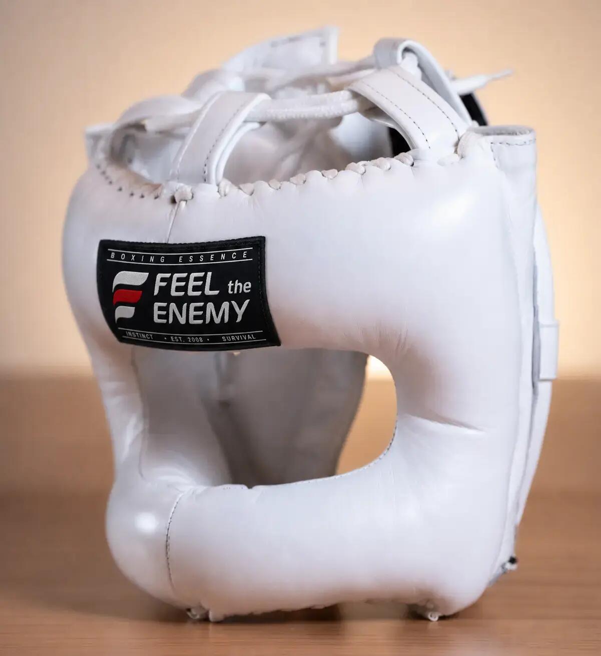 FEEL the ENEMY Casco Pro tipo barra piel auténtica blanco L 2/2