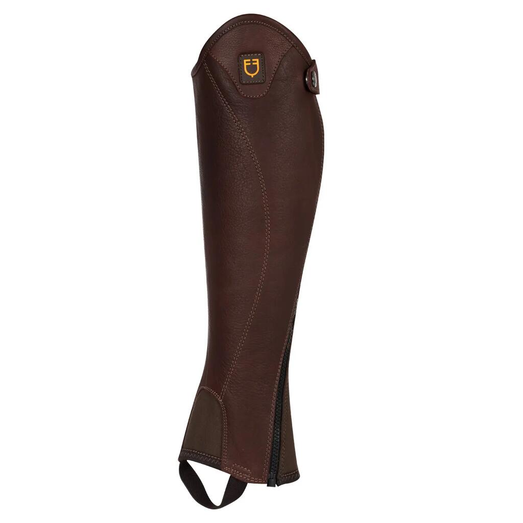 Unisex soft leather gaiters with side zipper