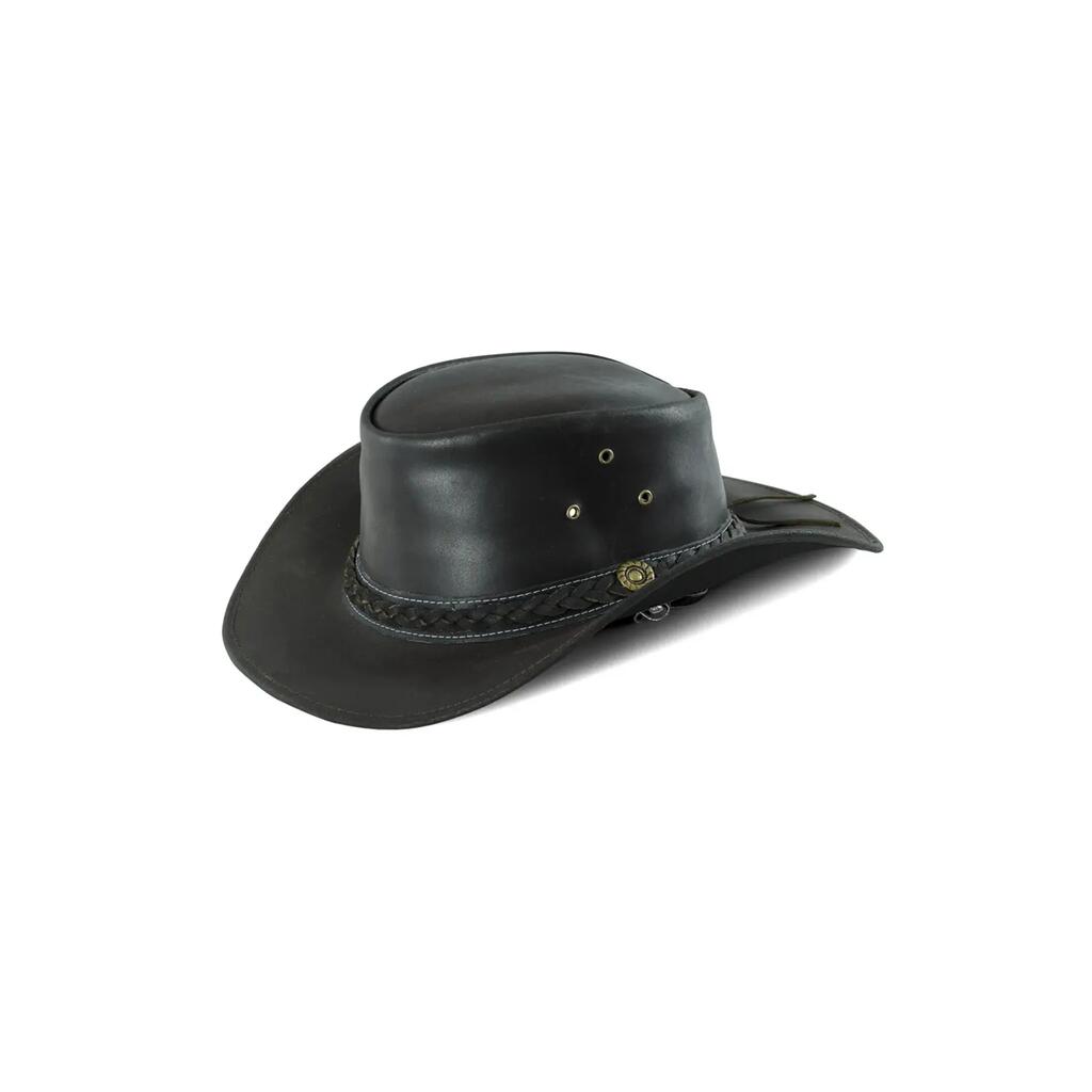 Leather braid hat