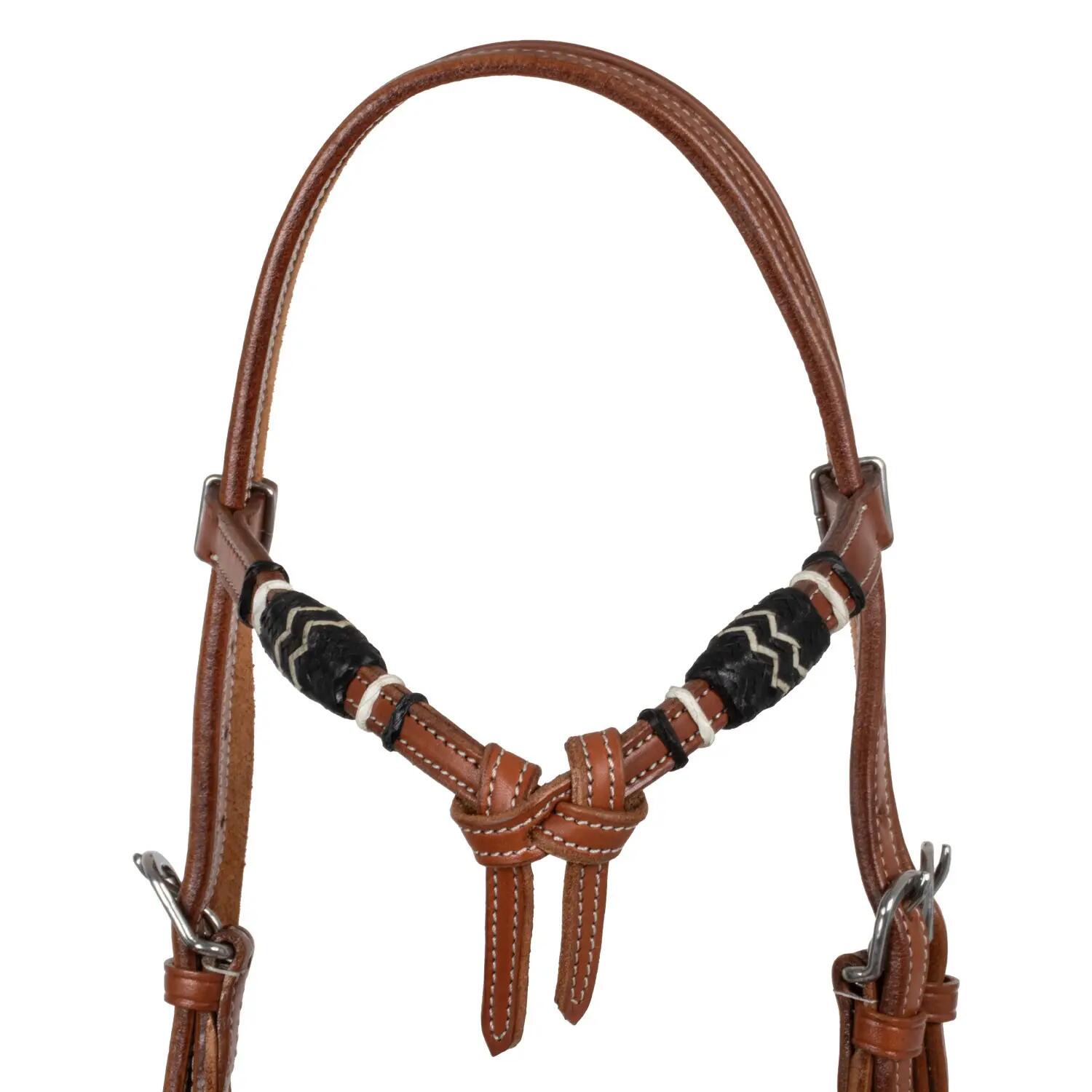 Ensemble bosal bicolore avec rênes en crin 5/5