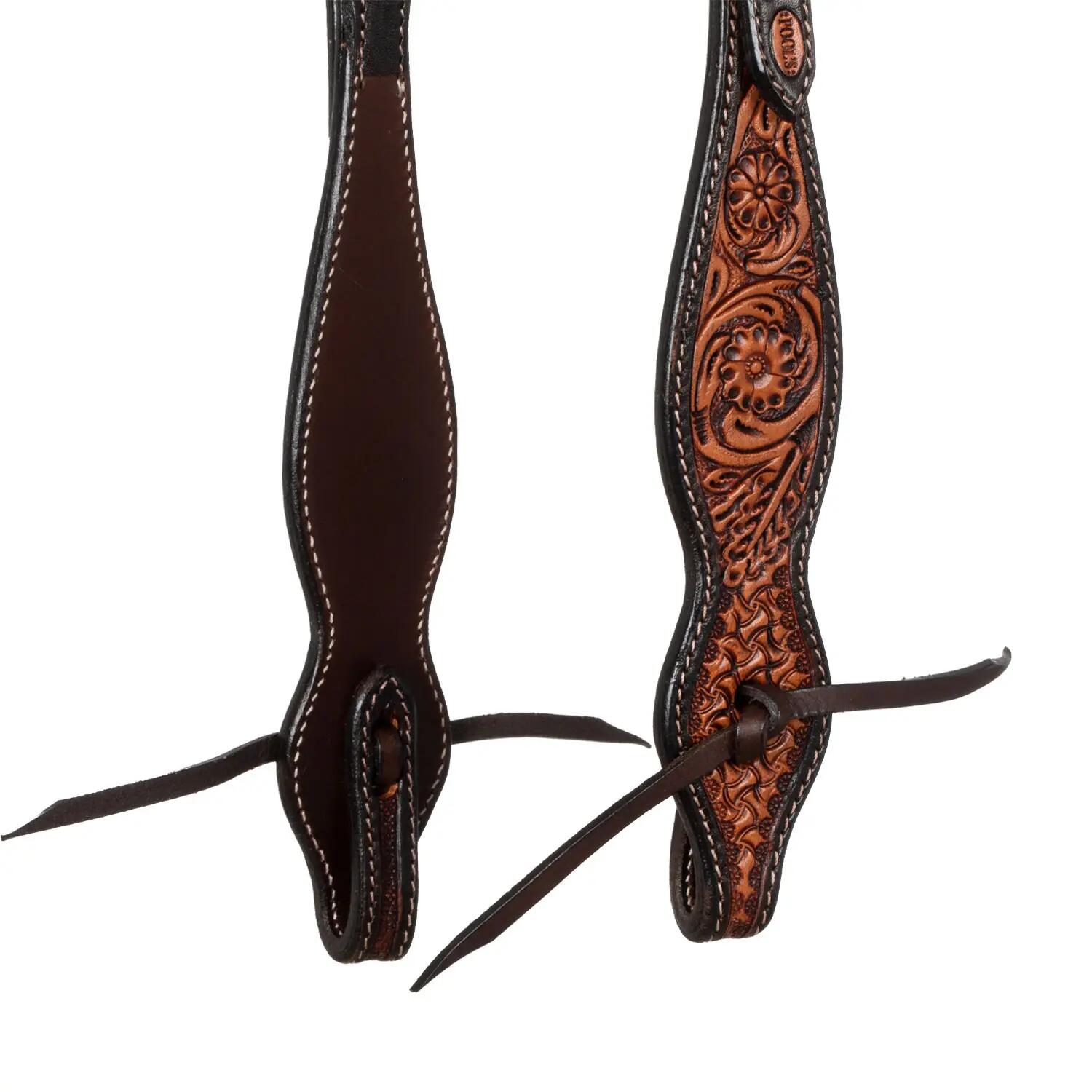 Testière western une oreille à décorations florales 4/4