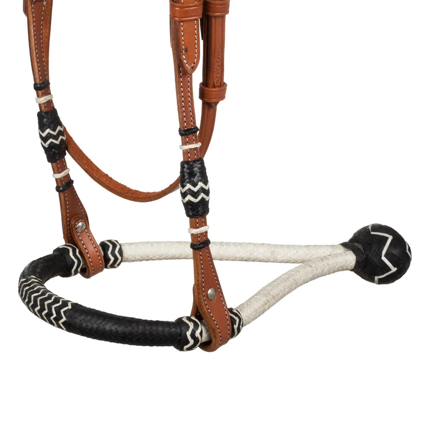 Ensemble bosal bicolore avec rênes en crin 4/5