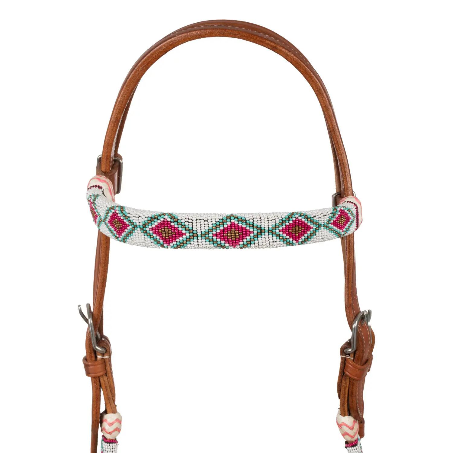 Bridon bosal avec perles et rênes mecate en coton 5/5