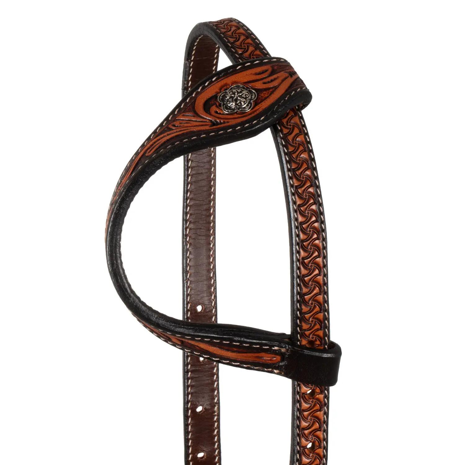 Testière western une oreille à décorations florales 2/4