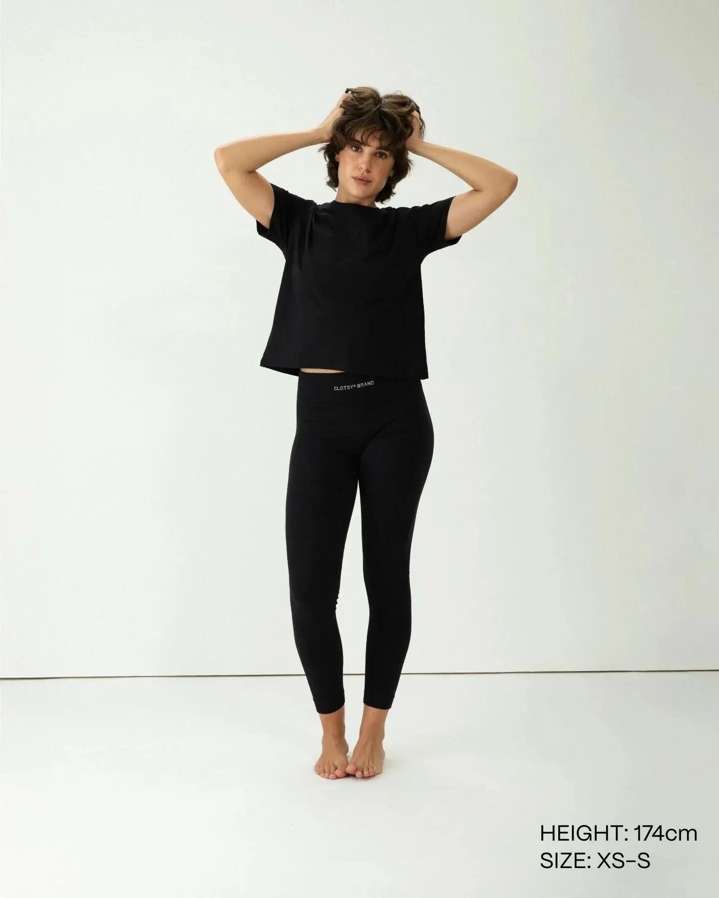 Legging - Deporte - Mujer - Sin costuras, push up - Negro 2/6
