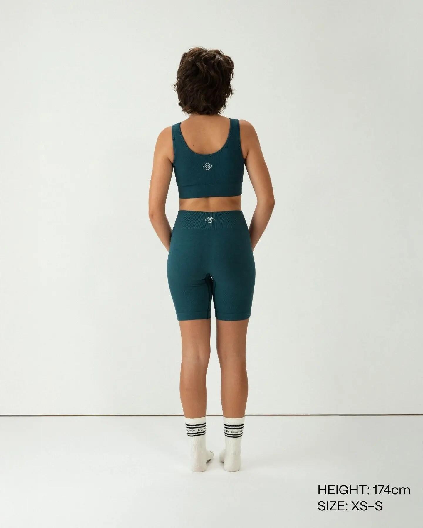 Biker - Running - Mujer - Sin costuras, Tejido reforzado, Efecto push up - Azul 5/10
