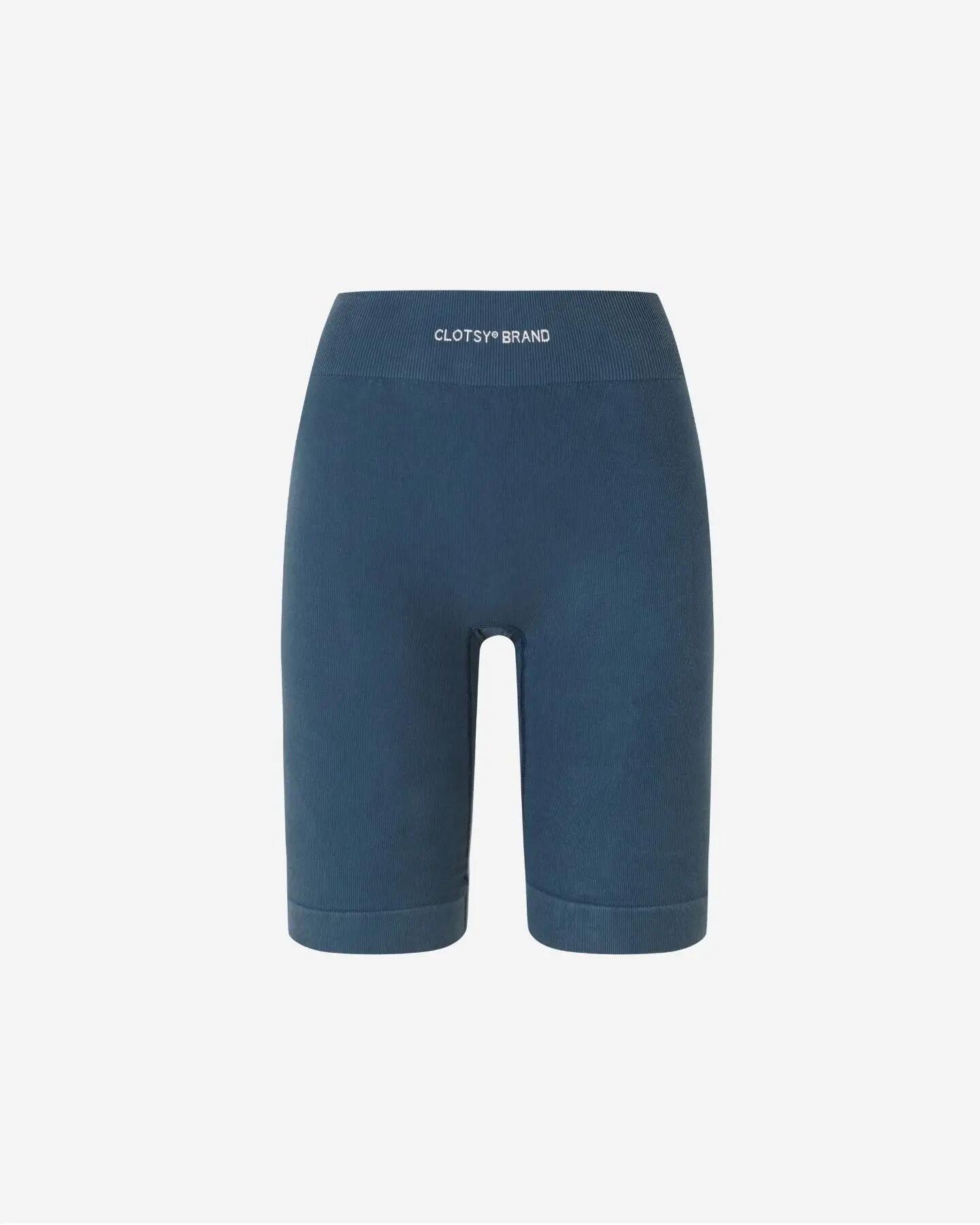 Biker - Running - Mujer - Sin costuras, Tejido reforzado, Efecto push up - Azul 10/10