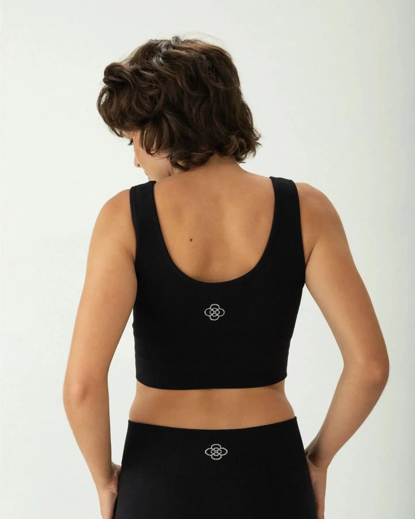 Top - Yoga - Mujer - Tirantes anchos, sin costuras - Negro 9/10