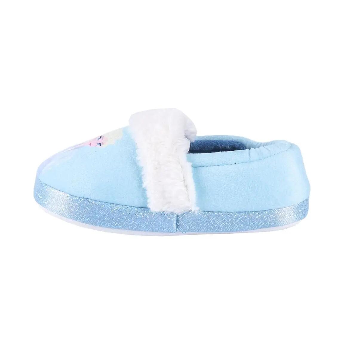 Frozen II Kinderpantoffeln im französischen Stil mit rutschfester Sohle, Blau 3/7