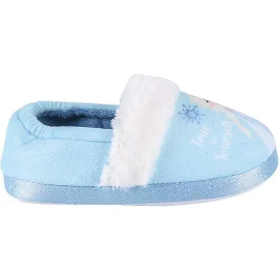 Frozen II Kinderpantoffeln im französischen Stil mit rutschfester Sohle, Blau 2/7
