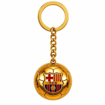 FC Barcelona brelok oryginalny na licencji w kształcie złotej piłki z herbem