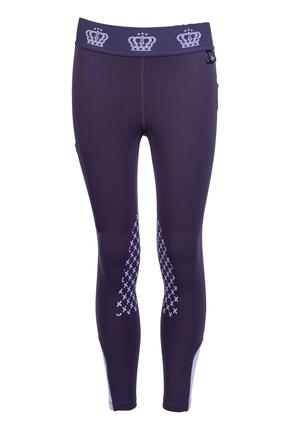 Leggings d'équitation pour enfants Lola en violet foncé