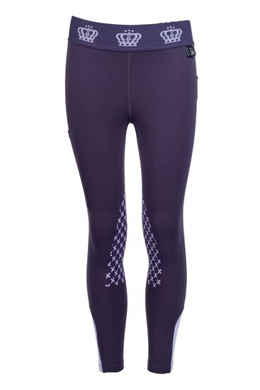 Leggings d'équitation pour enfants Lola en violet foncé