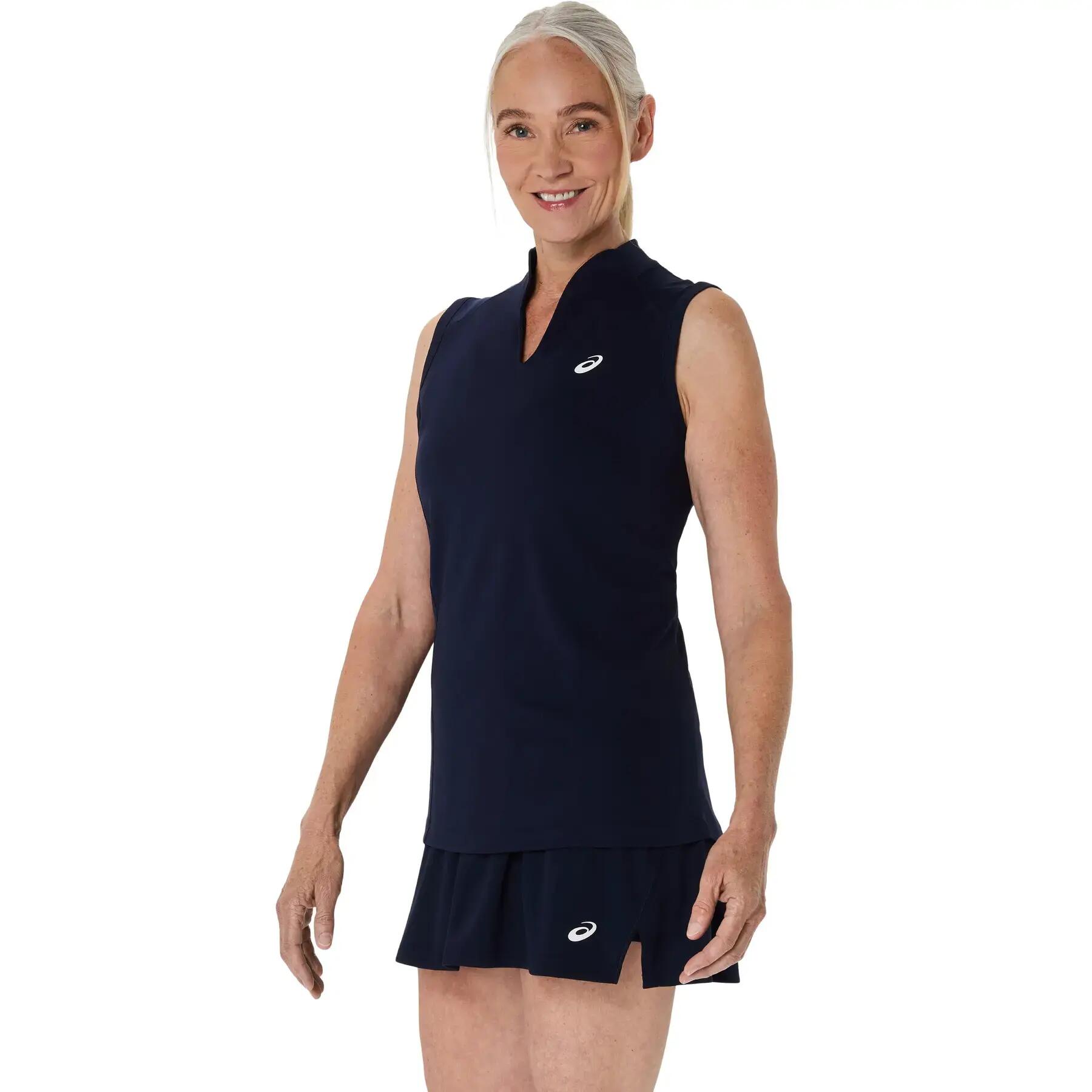 Débardeur tennis femme Bleu foncé respirant en mesh recyclé 5/7
