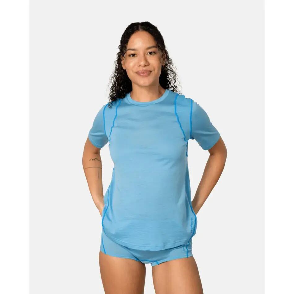 Embla Wool Tee - ocean 3/5