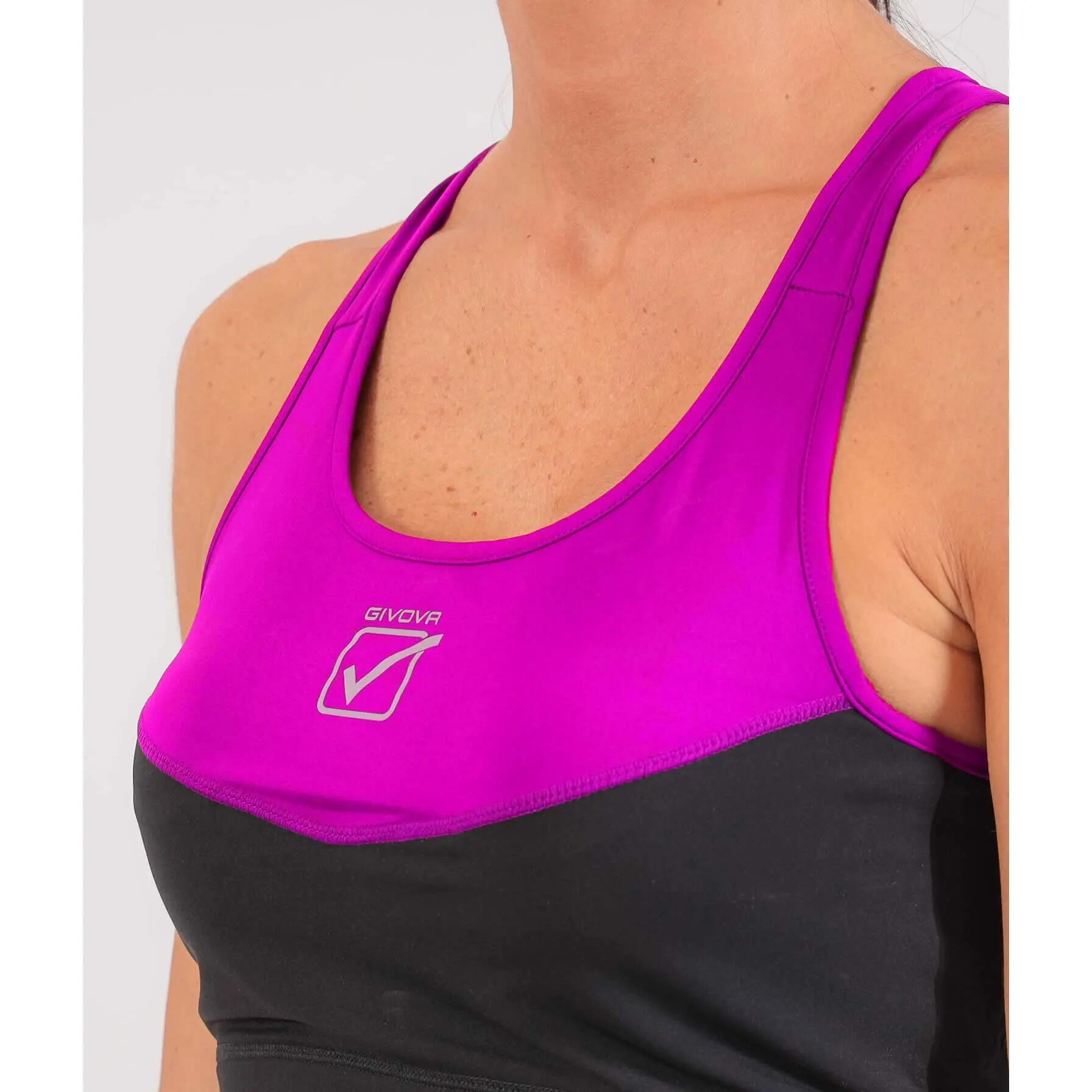 Biustonosz sportowy Givova Top Donna czarno-fuxia czarno-różowy 3/3