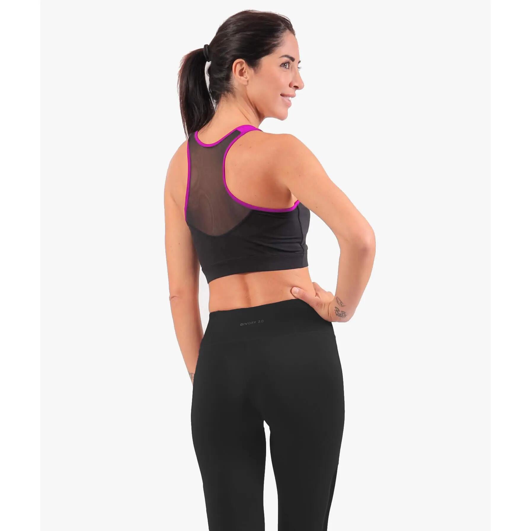 Biustonosz sportowy Givova Top Donna czarno-fuxia czarno-różowy 2/3
