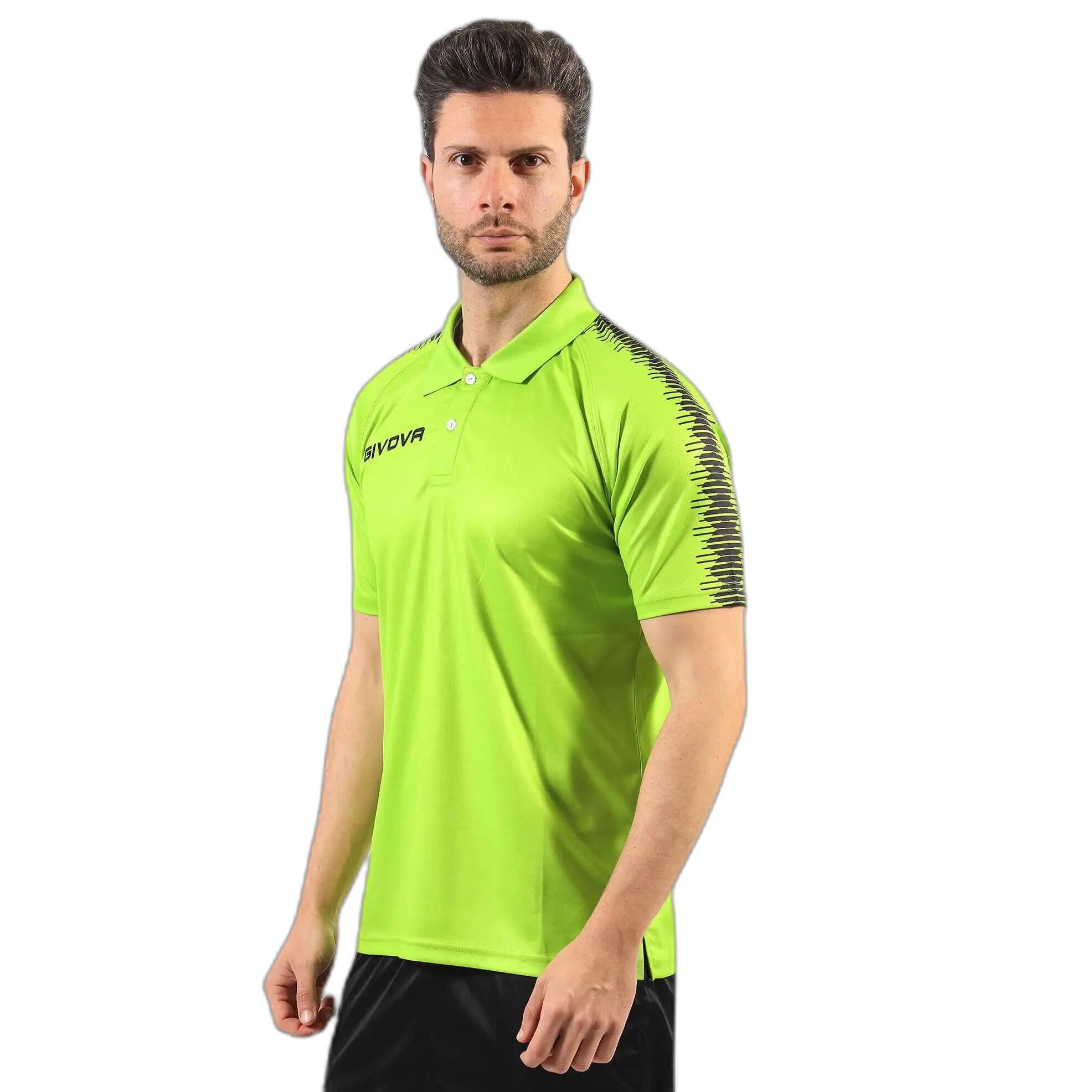 Sportowa koszulka polo Givova Fluo Żółto-Zielona 2/3