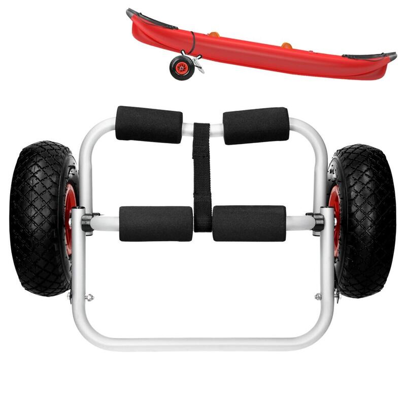 Carro de kayak plegable de aluminio de 60 kg con neumáticos de goma