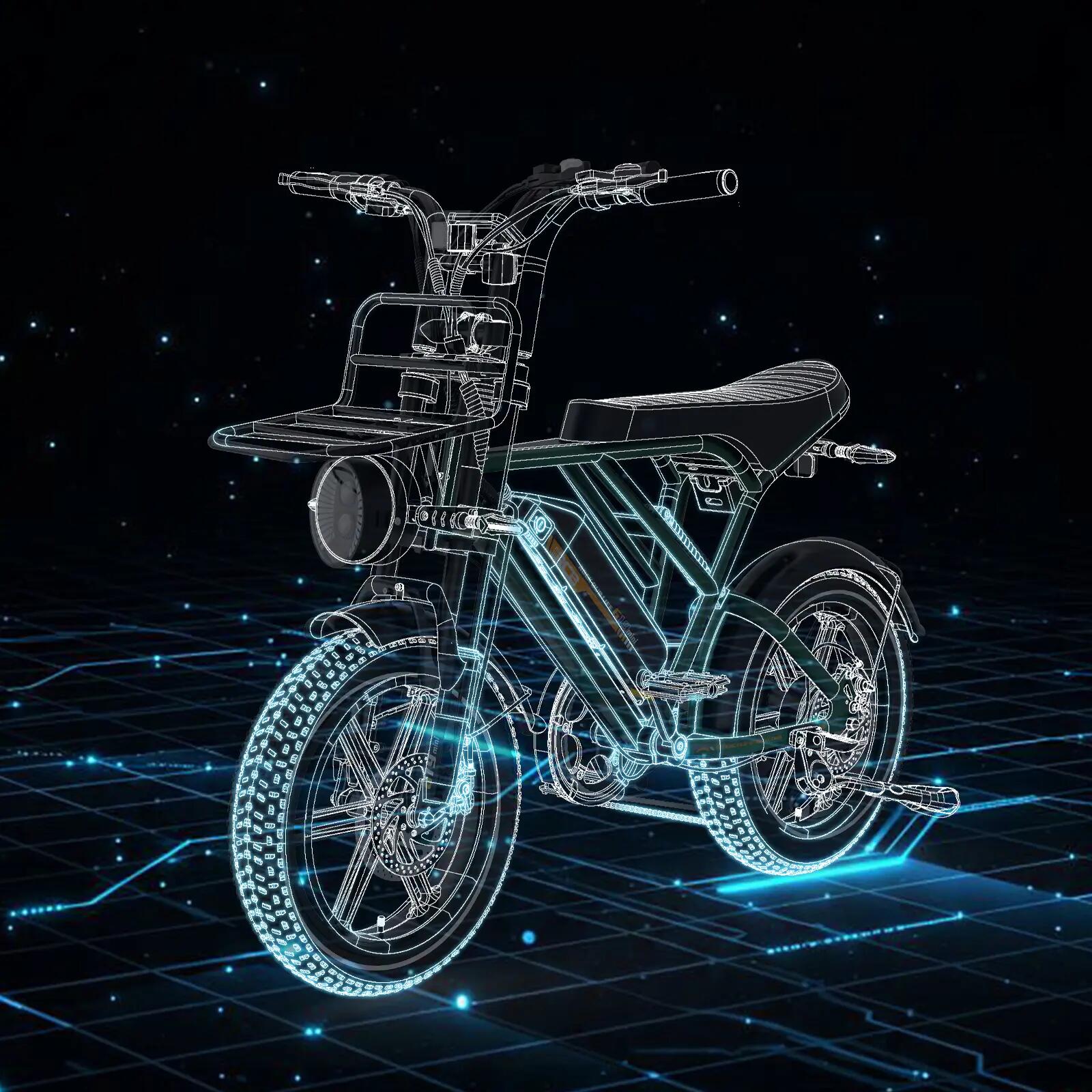 Elektrische stadsfiets 16 inch, koppelsensor, 468Wh accu, bereik tot 80km 6/7