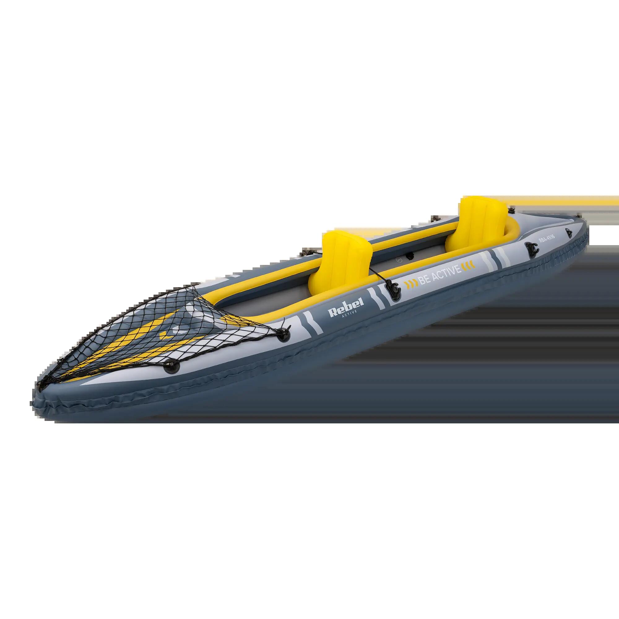 Kajak pompowany dwuosobowy dmuchany Rebel  350cm wiosła pompka torba ponton 2/7