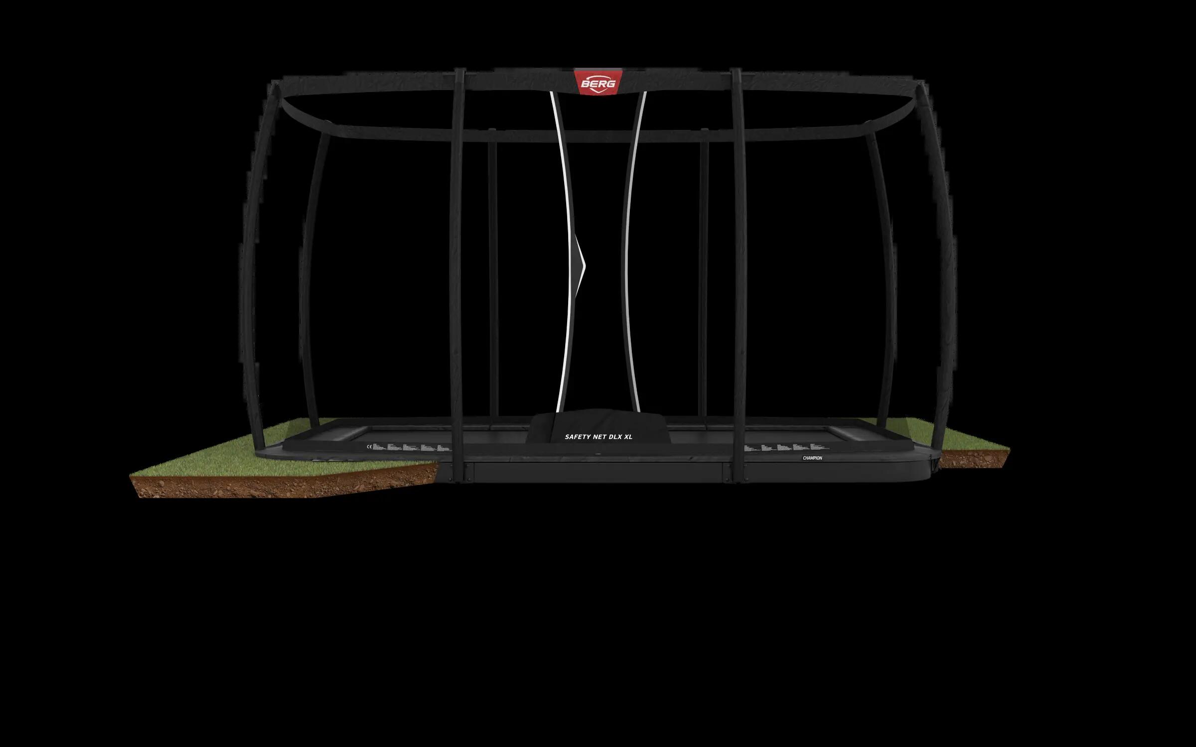 Trampoline Ultim Champion FlatGround 410 + Filet Séc. DLX XL 1/7