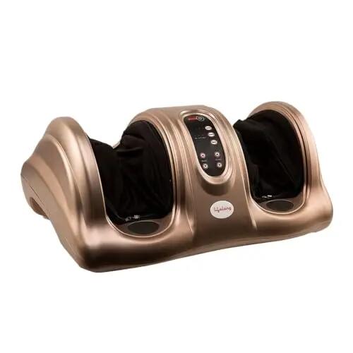 Lifelong Foot Massager Machine for Pain Relief with Kneading function - Also used as Leg Calf Massager - Corded Electric Foot Massage Machine for Home with Customizable Settings (LLM72, Brown) -  1