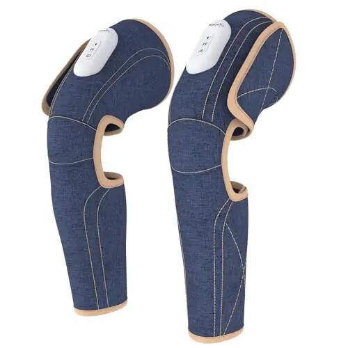 Lifelong Wireless Air Pressure Leg Massager Machine For Home - Thigh & Calf Pressure Massage For Both Legs With Heat On Knee For Pain Relief With 3 Modes & Variable Intensity (LLM855), Dark Blue -  1