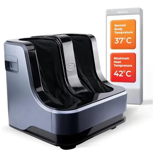 Lifelong Calf, Foot and Leg Massager Machine for Home - Pain Relief Massage for Legs - Heat + 4 Vibration Motors - Rolling, Kneading, and Shiatsu - Improve Blood Circulation, 80W (Blue,LLM945) -  1