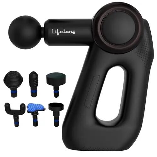 Wireless Massage Gun Hot Cold Heads Deep Tissue Full Body, Black -  1