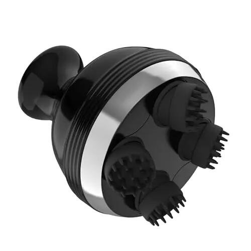 Lifelong LLM765 Rechargeable Head and Full Body Pain Relief Massager, Electric Kneading Massager With 4 Speed Modes, Handheld Portable Scalp Scratcher for Hair Growth, Deep Clean & Relaxation, Black -  1