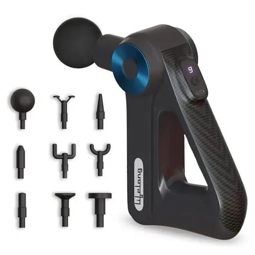 Lifelong Gun Massager for Pain Relief with 9 Massage Heads Massage Gun Machine for Full Body - Gun Massager Rechargeable with 9 Speed Levels & Easy-Grip Handle for Muscle Massage of Back, Neck, Shoulder, Hand, Foot & Leg -  1