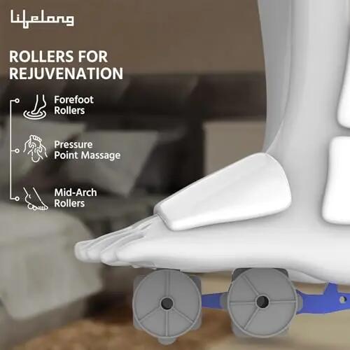 Lifelong Foot Massager Machine For Pain Relief With Heat & Kneading Function - Also Used As Leg Calf Massager - Corded Electric Foot Massage Machine For Home With Customizable Settings (LLM81), Brown -  5