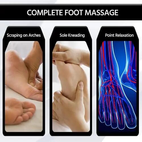 Lifelong Foot Massager Machine for Pain Relief with Kneading function - Also used as Leg Calf Massager - Corded Electric Foot Massage Machine for Home with Customizable Settings (LLM72, Brown) -  4