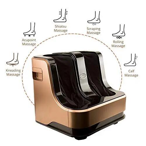 Leg, Electric Foot and Calf Massager 80W, 4 Motors, Rolling , Brown -  3
