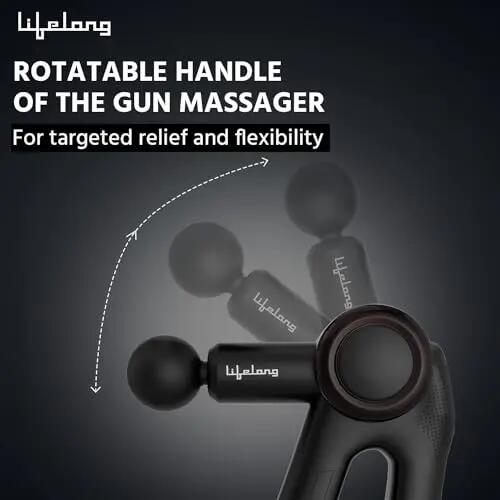 Wireless Massage Gun Hot Cold Heads Deep Tissue Full Body, Black -  2